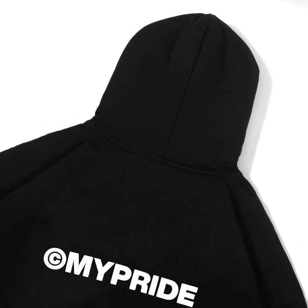 MYPRIDE " FOAM ZIP " - BLACK - ZIPPER HOODIE