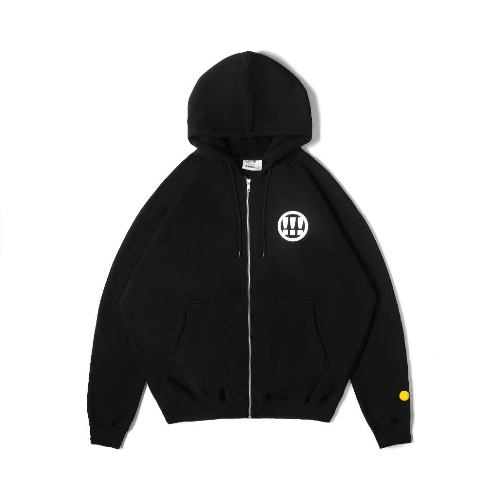 MYPRIDE " FOAM ZIP " - BLACK - ZIPPER HOODIE