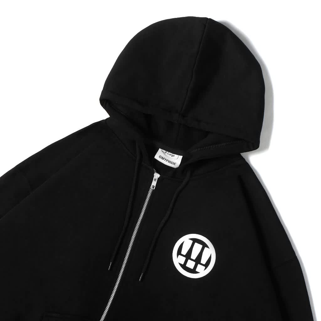 MYPRIDE " FOAM ZIP " - BLACK - ZIPPER HOODIE