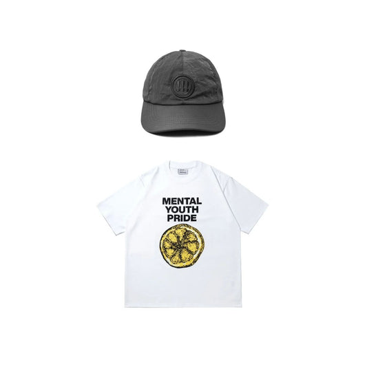 [BUNDLE] MYPRIDE " JOAN ROSES WHITE TEES X PRIME 6 PANEL CAP GREY "