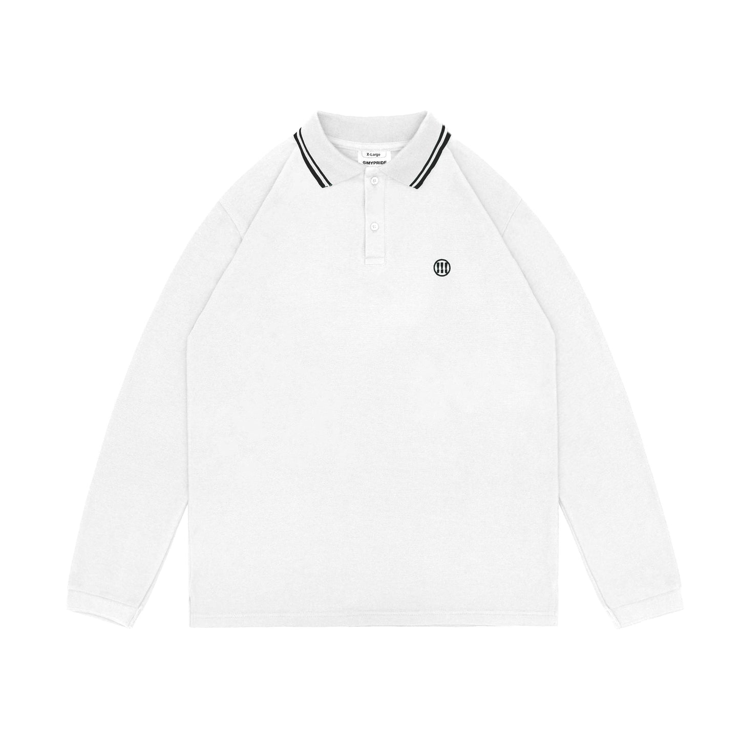 MYPRIDE " SIGHT POLO LS WHITE " - WHITE - LONGSLEEVE POLO SHIRT