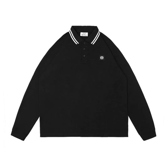 MYPRIDE " PLAIN LS POLO " - BLACK - POLO SHIRT