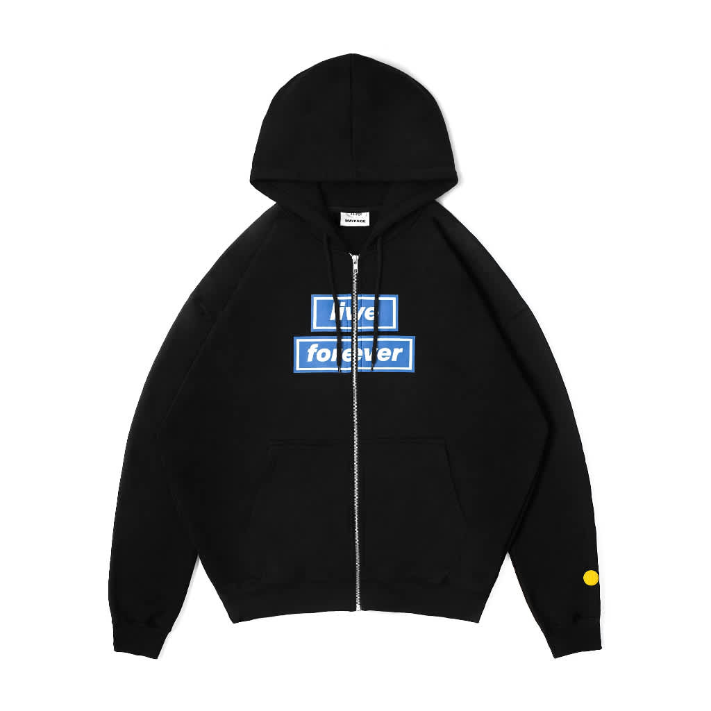 MYPRIDE " LIVE FOREVER ZIP BL " - BLACK - ZIPPER HOODIE